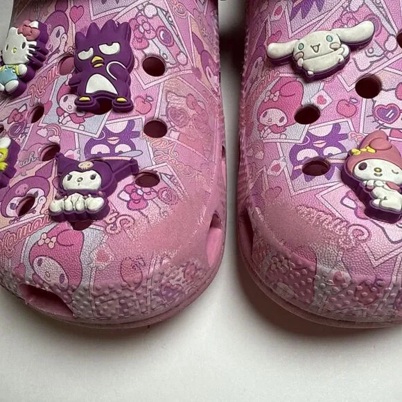 Crocs Limited Edition Hello Kitty And Friends Classic Clog Pink / White  Size 6 - Picture 2 of 15